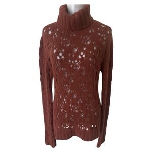 Dolce Gabbana D&G Turtleneck Angora Blend Sweater Womens Size IT 46/US 10 Brown